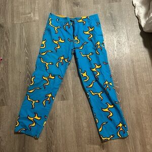 Golf Wang Blue and Yellow Patterned Pants